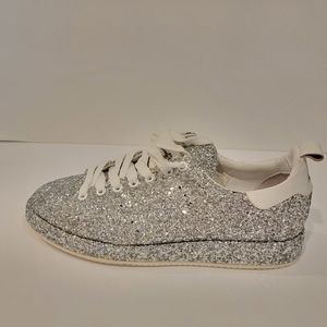 Golden Goose Starter Silver Glitter Sneakers NWB new with box size 40